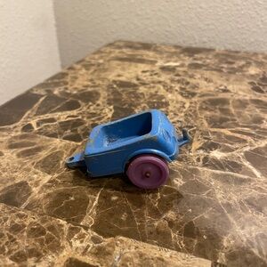 Vintage 1967 Tootsie Toy Blue and Purple Kids Toy Cart
